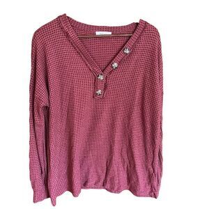 Hailey & Co. mauve waffle knit long sleeved top‎